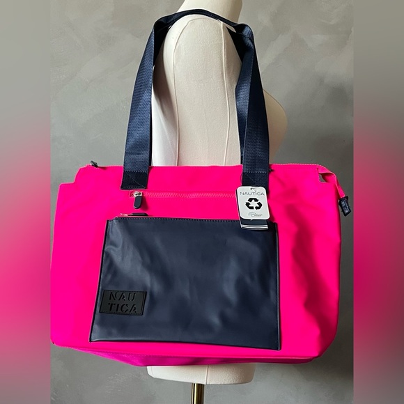 Nautica Tote Bag Lightweight Packable Multi Color Shoulder Travel/ Beach/Gym - Picture 2 of 12